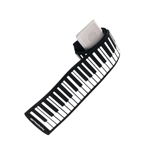 電子キーボード 手巻きピアノ 88鍵盤 シリコン製 折りたたみ式電子ピアノ 大人用 ペダル付き(White,EU)