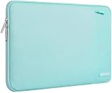 MOSISO Housse Compatible avec MacBook Pro 16 2023-2019 M2 A2780 M1 A2485 Pro/Max A2141/Pro Retina 15 A1398, 15-15,6 Pouces Notebook, Laptop Sleeve Polyester Verticale Sac avec Poche, Mint Bleu