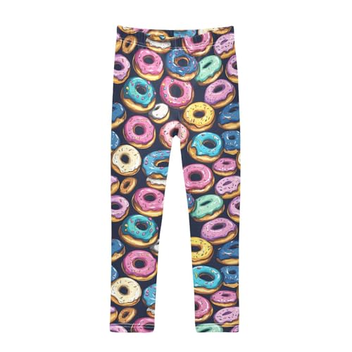 Donuts Colors Food Girls Casual Leggings for Kids Printed Long Pant Bottoms Stretch and Soft