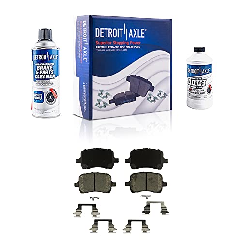 Image of Detroit Axle - Front Brake Kit for 04-05 09-12 Chevy Malibu, 06-10 Pontiac G6 07-09 Saturn Aura, Disc Brakes Calipers Ceramic Brake Pads Replacement
