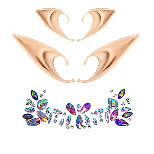 ZIOYCKL Christmas Halloween Elf Ears,Latex Fairy Pixie Elf,Cute Xmas Christmas Reindeer Party Supplies Costume Headbands for Christmas Holiday Party(Style-3)