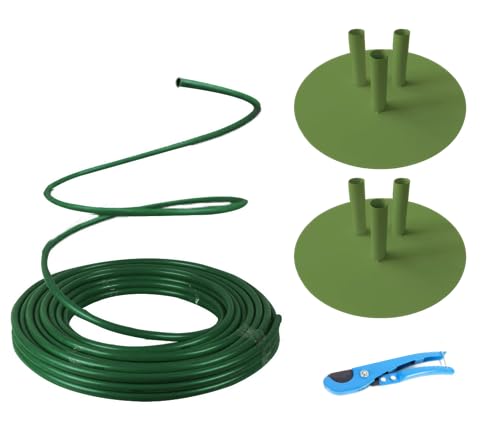 Flexible Tube for Artificial Flowers Tube Pipe for Fake Flowers Prop Building Balloon Arches Pipe Stem Tubing for Floral Wedding Decor DIY Arts (Green(32ft+1Scissor+2Green base))