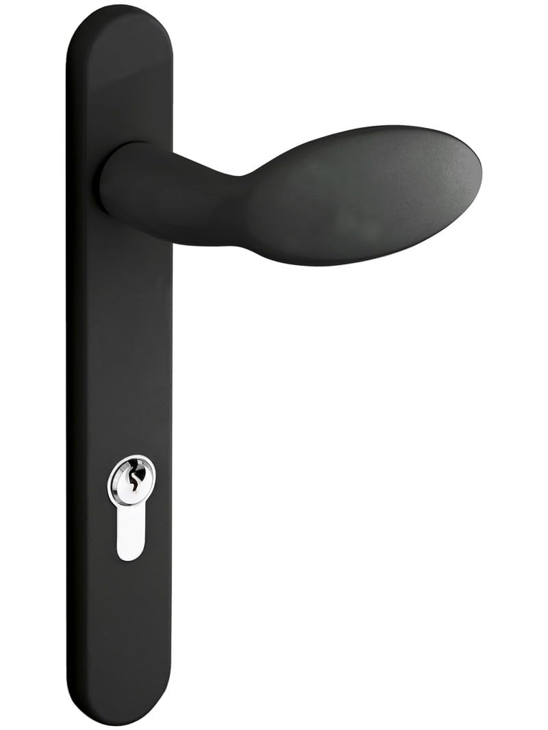 Mila Black Door Handle 211Mm Screw Fix 92Pz And 62Pz Offset Spindle