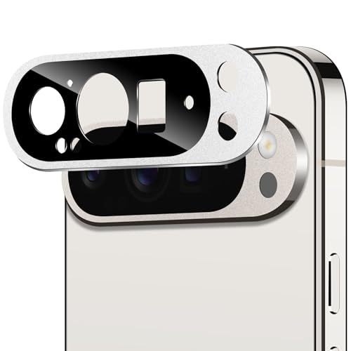 YWXTW for Google Pixel 9 Pro XL Camera Lens Protector, Ultra Thin Metal Tempered Glass Camera Cover Screen Protector for Pixel 9 Pro XL 2024 Accessories Case Friendly (Silver)