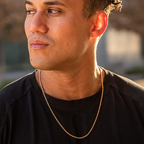 LIFETIME JEWELRY Twister Weave Chain Necklace for Women & Men 24k Real Gold Plated (2mm & 3mm)3