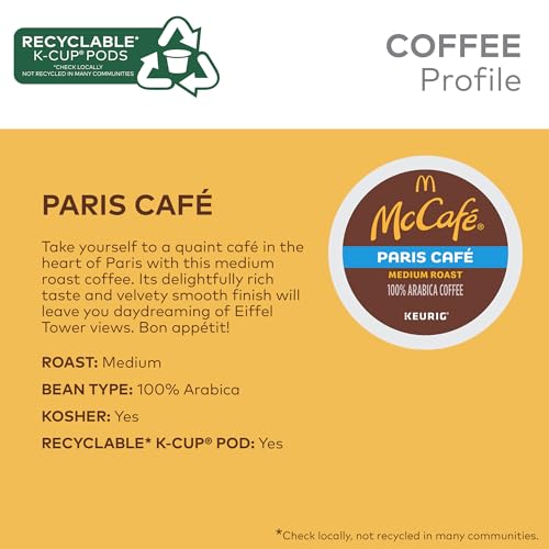 Image of McCafe Paris Cafe, Single Serve Coffee Keurig K-Cup Pods, Medium Roast Coffee, 60 Count (6 Packs of 10)