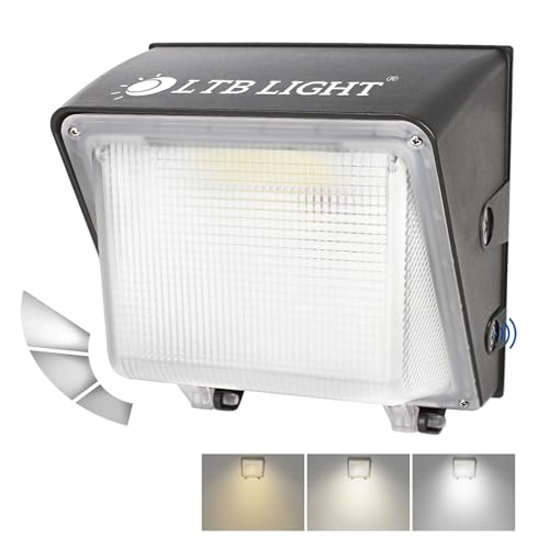 LTBLIGHT 80W LED Wall Pack Light with Dusk-to-Dawn Sensor