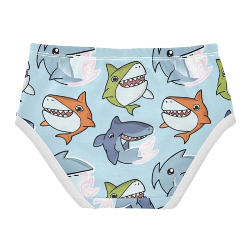 Girls Underwear Toddler 2t Cotton Panties for Girl Animals Briefs Girls Undies Cute Cartoon Sharks Light Blue2