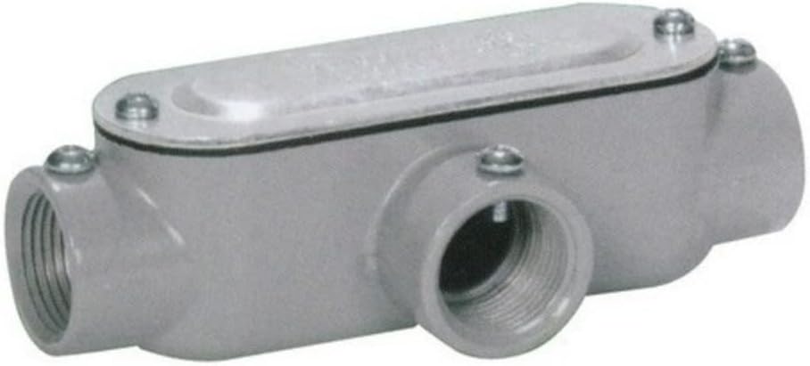Morris 14260 Combination Conduit Body, Aluminum, Type T, Threaded, Set Screw with Cover and Gasket, 1" Thread Size, 5-Pack