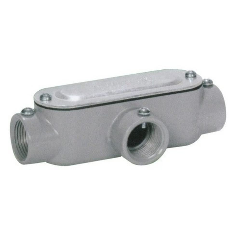Morris 14262 Combination Conduit Body, Aluminum, Type T, Threaded, Set Screw with Cover and Gasket, 1-1/2" Thread Size, 5-Pack