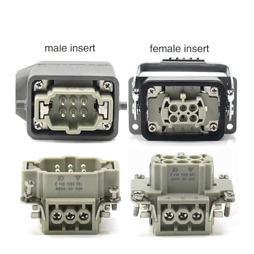 Conector pesado rectangular HKOEVJEI 16A 6 pines lateral miniatura 4