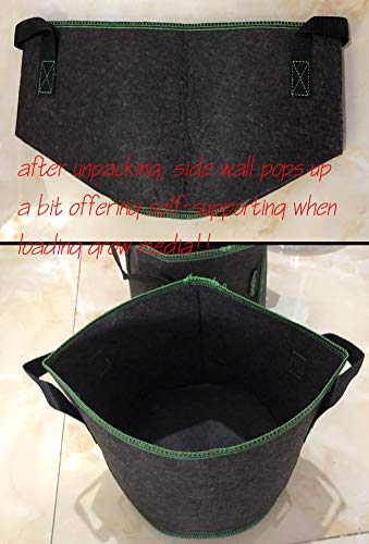 Hortipots Fabric Pots 3 Gallon Non So Floppy Air Pruning Smart Grow Bags Black Gray (Pack Of 10) #TOP3