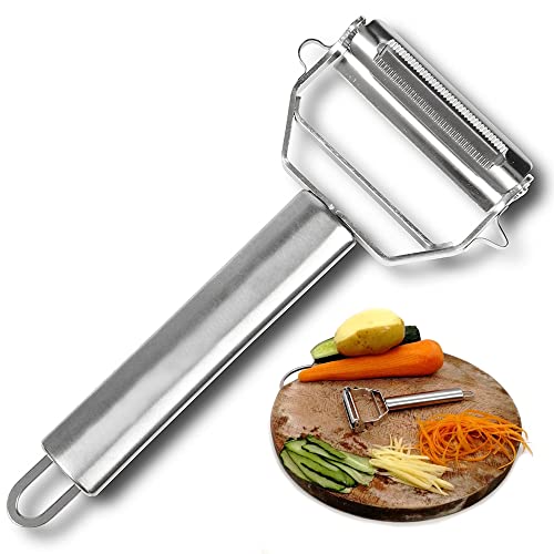 Stainless Steel Blades Julienne Peeler Fruit Vegetable Shredder Slicer Double Planing Cutter Potato Carrot Grater Kitchen Gadget Size- 18 x 8.2 x 2.4 cm Stainless Steel Blades Julienne Peeler Fruit Vegetable Shredder Slicer Double Planing Cutter Potato Carrot Grater Kitchen Gadget Size- 18 x 8.2 x 2.4 cm