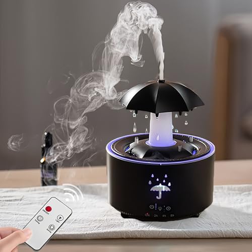 Diffusore di oli essenziali, umidificatore rotante a ombrello da 300 ml, con telecomando, 7 colori, impostazioni timer, spegnimento automatico