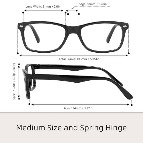 Image of Przene Reading Glasses for Men Women Blue Light Blocking Readers Spring Hinges Lightweight Style Pack