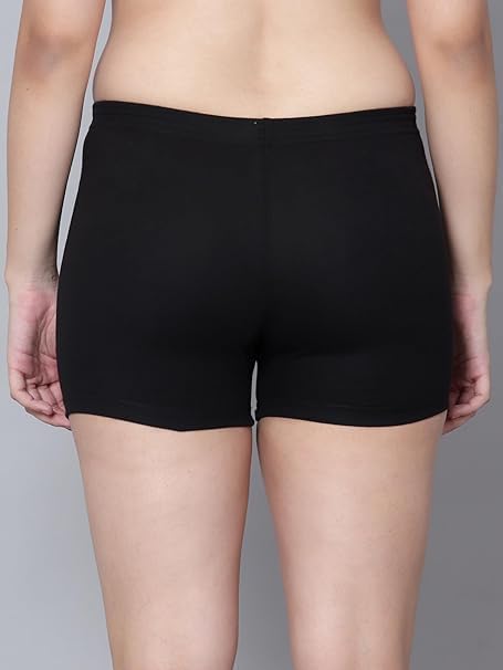 Image of Aimly Cotton Stretchable Cycling Gym Yoga Above Knee Slip Shorts for Women Combo Pack of 3