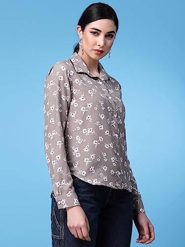Image of OOMPH! Women's Cotton Regular Fit Floral Button Down Shirt