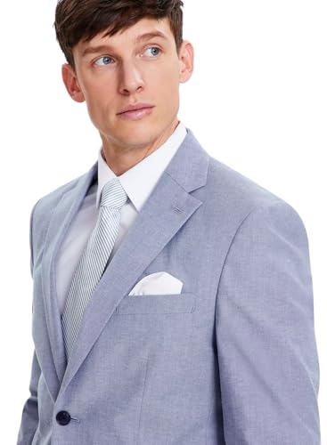 Tommy Hilfiger Mens Modern-Fit Cotton Chambray Suit Jacket 40 Long Blue NWT3