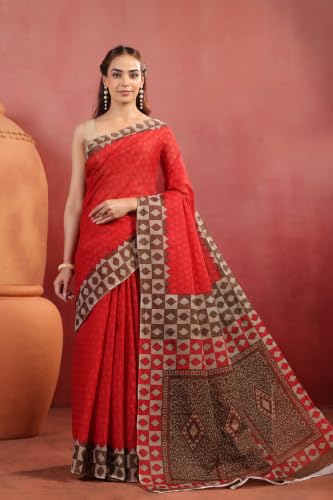 Image of TAMAIRA FASHION Mulmul Pure Cotton Saree For Woman |Office Wear Daily Wear Sarees For Women Without Blouse Piece(Available in 15 Colours)