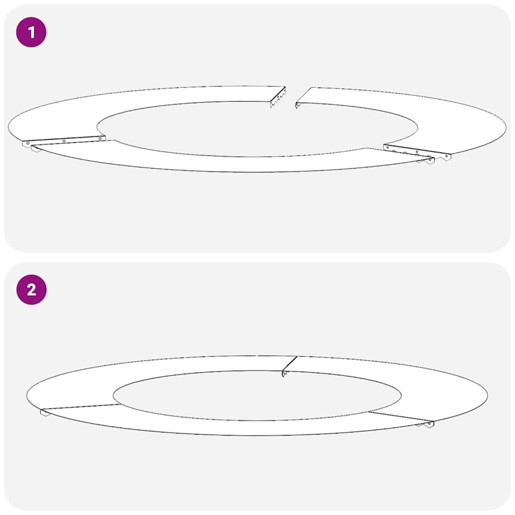 Juego de 5 anillos metálicos para árboles, plata, 50/80 cm de diámetro, para jardinería y protección de raíces