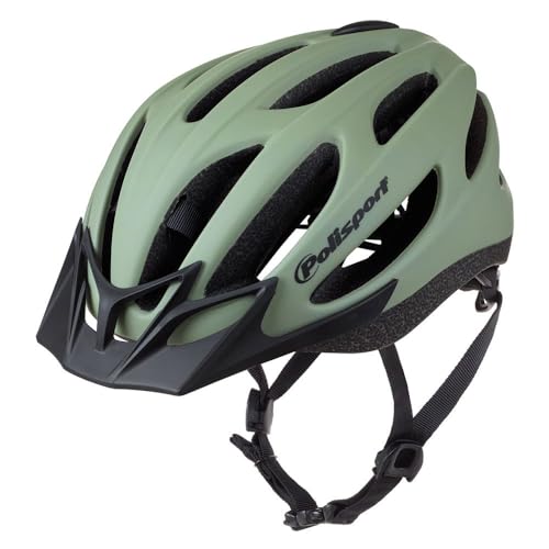 Casco de bicicleta ajustable Polisport Sport-Flow verde mate con visera talla L para adultos