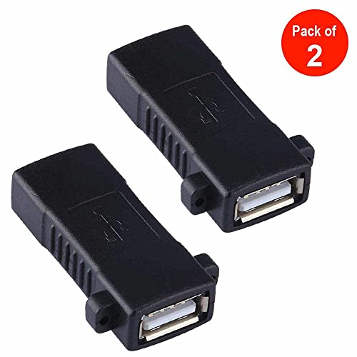 Image of [ 2 Pieces USB 2.0 Coupler Adapter Type A Female to Female Bridge Extension Connector, USB2.0 Female to Female, USB2.0 Cable Connector Joiner