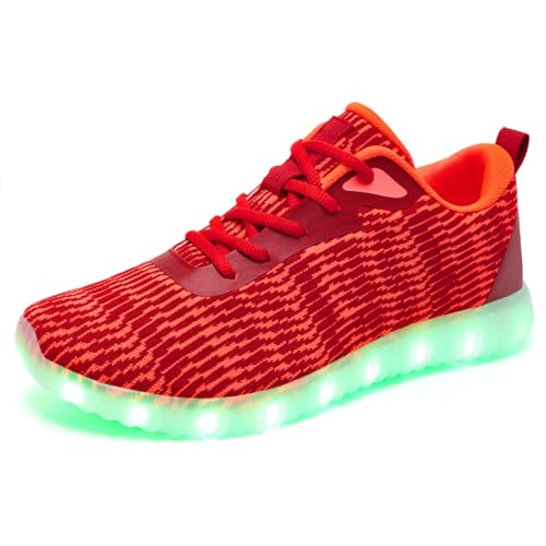 Light Up Shoes Women Men - Adult Led Shoes Glow Party Cool Dancing Sneakers USB Charging Red 39