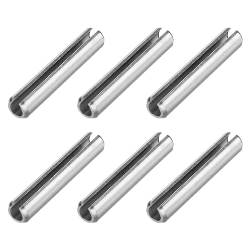 QUARKZMAN 6 Piezas Pasadores De Resorte Ranurados De 3/10 Pulgada (8mm) Diámetro 2-2/5 Pulgada (60mm) Longitud Clavijas De Expansión De Acero Con Tensión Para Sujeción Segura Color Plateado