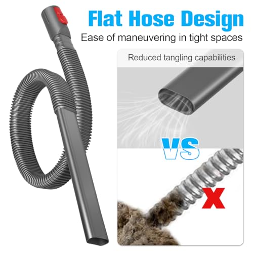 Image of Dryer Vent Cleaner Kit Compatible with Dyson V7 V8 V10 V11 V12 V15, Vacuum Attachment Dryer Vent Lint Remover Hose Attachment - grey