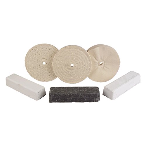 6" Stainless Buffing Set 8455-135, Fits 1/2"-5/8" Arbor Hole, Made in USA