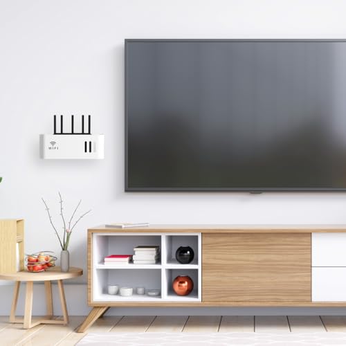 Image of HASTHIP WiFi Router Shelf 12.2 * 2.17 * 4.33 cm Wall-Mount Cable Storage