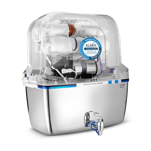 Image of Bepure Alken Pro ISI Mark NF60 Stainless Steel Tank 9L NF+UV Water Purifier| Nano Filtration Technology| Steel Tank Water Purifier| Ideal for TDS upto 500 ppm