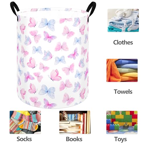 Image of Kids Laundry Storage Hamper Toys Nursery Bin with Handles | Gift Laundry Basket ,Storage Basket for Kids Room Bedroom Decor