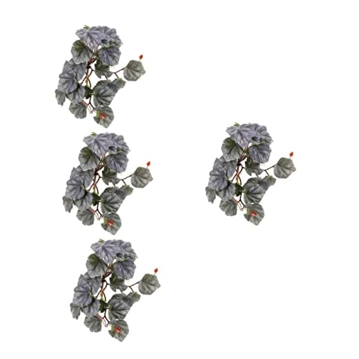 ABOOFAN 4 Piezas De Decoración De Casa para El Hogar Animal Mini Tortuga Caja Terrario Plantas De Agua Artificiales Planta En Maceta Planta De Vid Falsa Corona De Vid De Plástico Hojas De