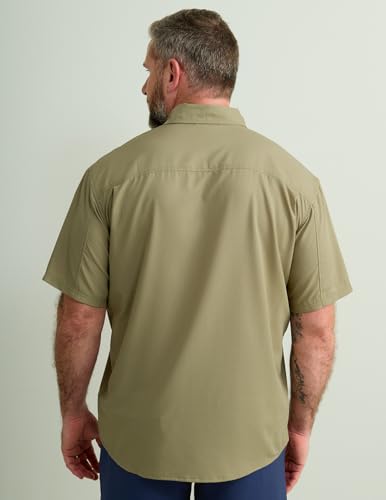 Image of HUK Men's Tide Point Kc Scott Original Artwork Short Sleeve Shirt, Fishing Button Down