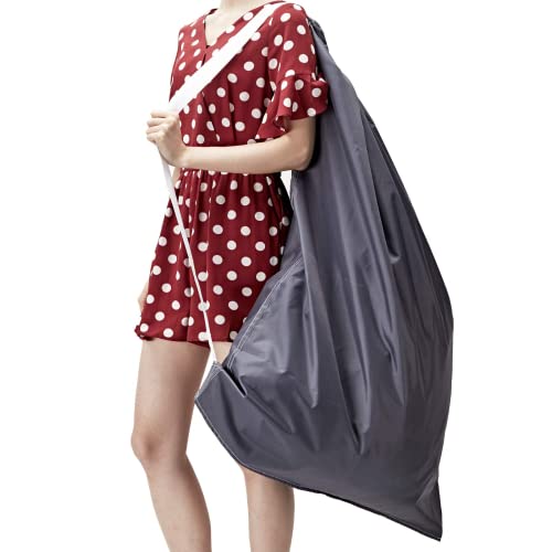 Nicogena 2 Pack Laundry Bag With Shoulder Strap, Sturdy Drawstring Rips And Tears Resistant Nylon Fabric, Collapsible Large Clothes Storage For College, Grey #TOP5