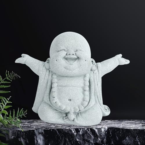 Estatua de Buda Risueño de Piedra Arenisca para Decoración miniatura 1