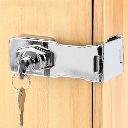 Eabdice Tor Riegel Schloss mit Schrauben, Schuppenschloss für Schlafzimmer Schrank Garagentor, für Kleine Türen, Scheunentür, Badezimmer, Outdoor, Garage, Garten (Silber)