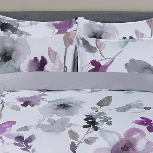 Majestic Giftware Madison Linen 8-Piece 44" Twin Size Bedding Set (BL103-44T-4) | Summer Breeze - Pastel-Gray 300 Thread Count Cotton Sateen | 2 Fitted Sheets, 2 Duvets, 4 Pillowcases