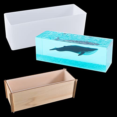 FineInno Moule Resine Epoxy Rectangulaire, Moules Silicone Rectangle, Moulle en Résine Moulage Epoxy pour Fabrication de Bougie Savon, DIY Artisanale Décorations