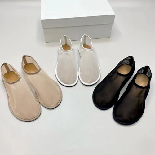 Mesh Ballet Flats for Women Round Toe Ballerina Shoes Slip On Mary Jane Flats Casual Comfortable Dress Shoes 6