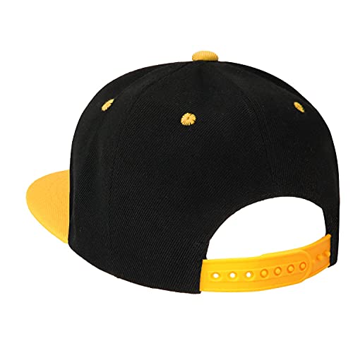Image of Classic Snapback Hat Cap Hip Hop Style Flat Bill Blank Solid Color Adjustable Size