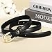 2 Pack Women Thin Leather Belt for Dresses Fashion Ladies Skinny Waist Belt for Jeans Pants,black+brown,S