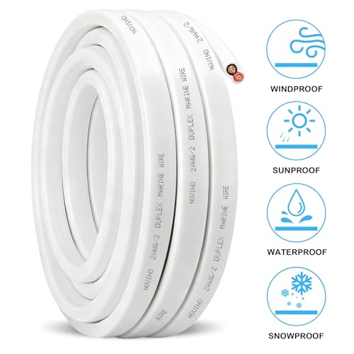 Image of 2 Gauge Marine Wire,2 AWG 10ft Duplex Marine Grade Wire Tinned Copper Heavy Duty Sheathed Cable for Boat /Automotive /RV /Camper /Trailer Outdoor Use