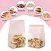 50 pcs Bread Bags for Homemade Breads, Reusable Sourdough Bread Bags Bakery Bag with Tin Tie Tab Lock for Cookie Muffin Baked Foods Packaging (10.2'' X 6.3'' X 5.1'') (Pink)