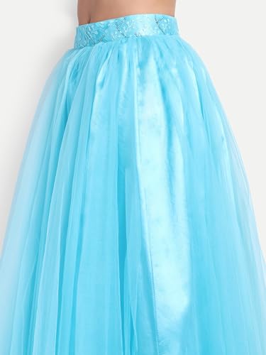 Image of TILISM Women's and Girls Solid Satin Long Skirt