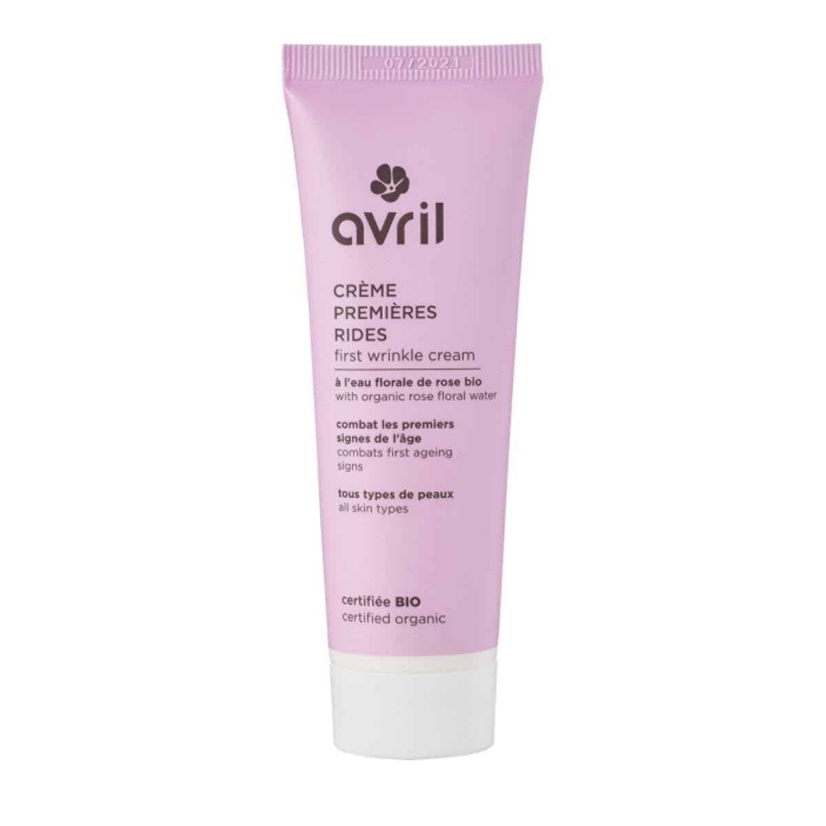 Avril - Crème Premières Rides - Eau Florale de Rose de Damas Bio, Huile de Jojoba Bio, Acide Hyaluronique - 98% d'Origine Naturelle - Certifié Bio Ecocert - Fabriqué en France - 50ml
