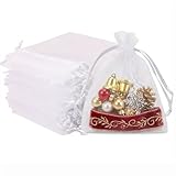 KRY 50 Pack Small Organza Drawstring Gift Bags, 4x4.72 Inches Sheer Mesh Pouches for Party Favors, Candy, Jewelry, Wedding, Baby Shower & Holiday Gifts