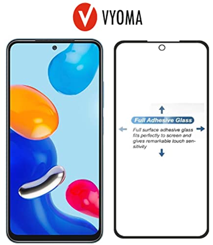 Image of VYOMA Military-Grade Gorilla Tempered Glass for Redmi Note 11 / Note 11s / Note 10 / Note 10s (Black) | Edge to Edge Full Screen Coverage | Scratch Resistant | With Easy Installation Kit | Screen Protector for Smartphone | Bubble-Free | Ultra Clear HD Glass | Oleophobic Coating | High Clarity | 9H Hardness | Scratch Resistant | ShatterProof | ScreenGuard | Pack of 1