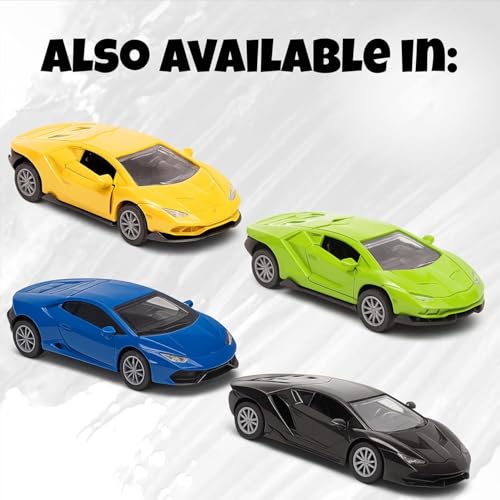 Image of Lamborghini Diecast Metal Toy Car For Kids, Red, 1:32 Scale | Opening Doors, Pull Back Action, For Kids Boys Girls